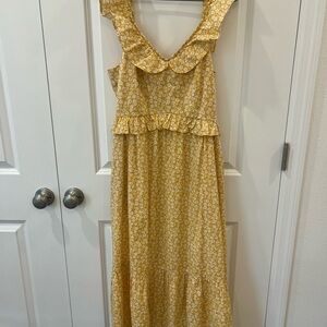 J. Crew Yellow Floral Maxi Dress